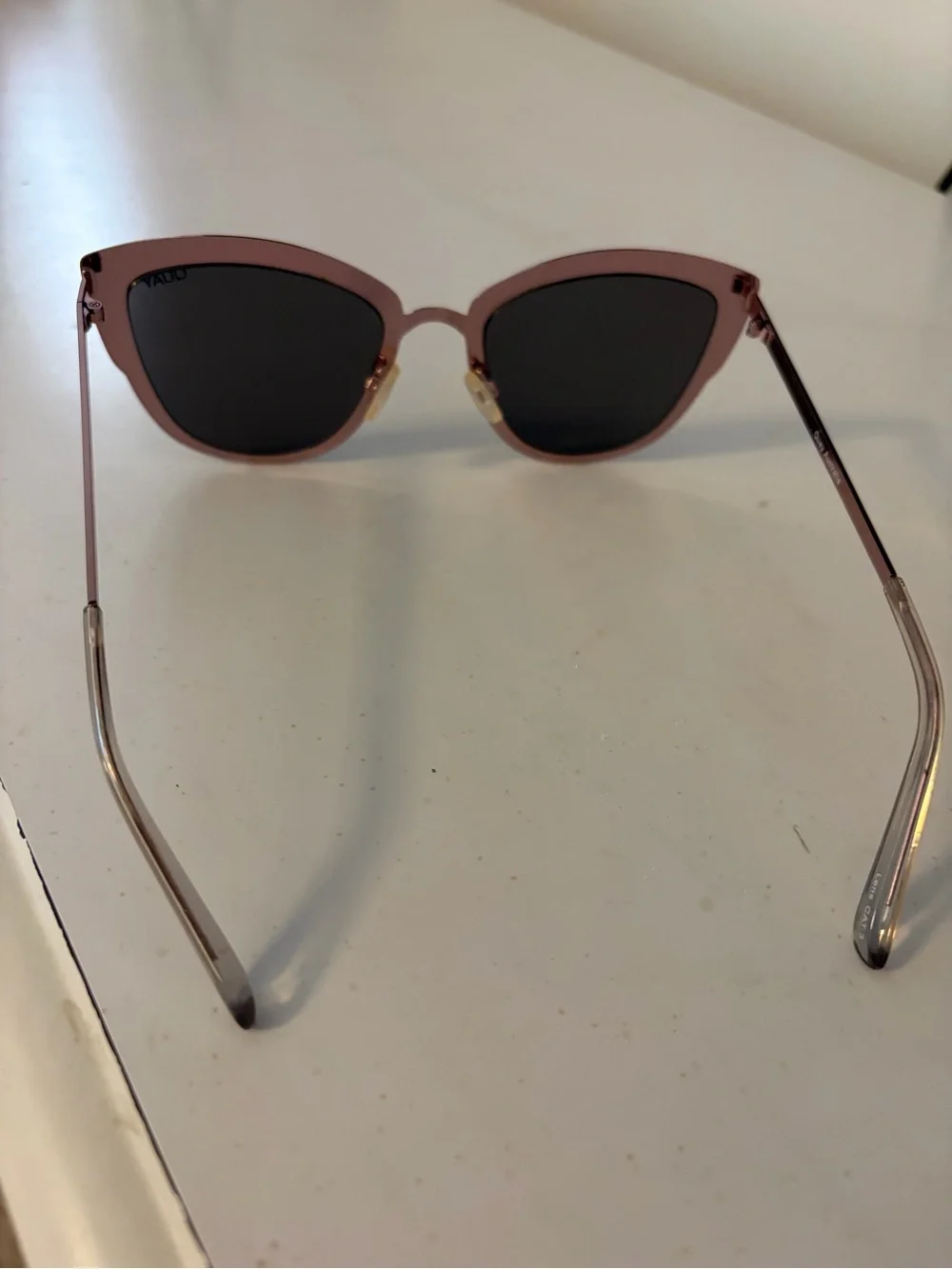 Quay Australia Rose Pink Cat Eye Sunglasses with Gray Lenses